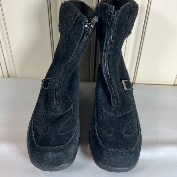 Sudini Black Suede Front Zip Ankle Booties Shoes Size 6M - Picture 2 of 6